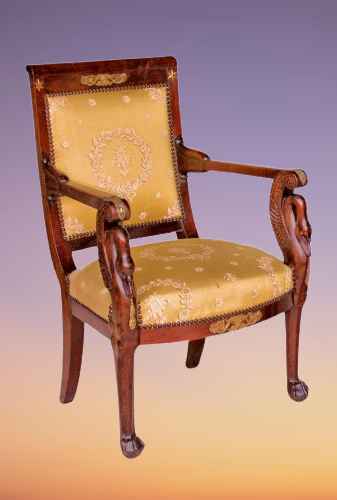 fauteuil avec col de cygne de style empire
