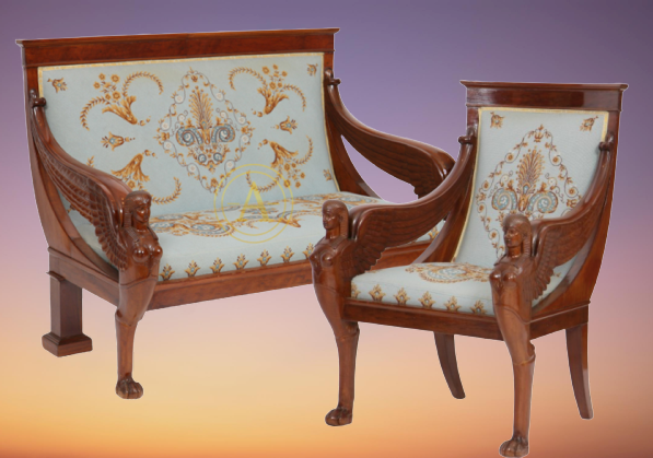 fauteuil et canapé de style empire