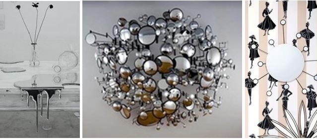 Il y a beaucoup d’utilisation possible des miroirs, Il peut agrandir, éclaircir, décorer, embellir votre intérieur, Le bon usage des miroirs demande les connaissances et l’intervention d’une professionnelle pour que les règles de la décoration soient respectées. miroirs de différentes formes en décoration