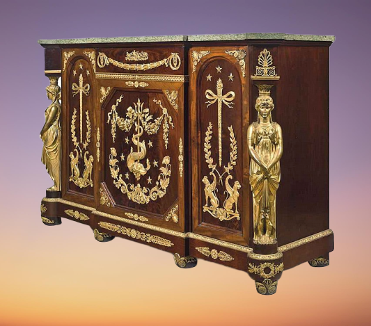 buffet de style empire rehaussé de bronze doré