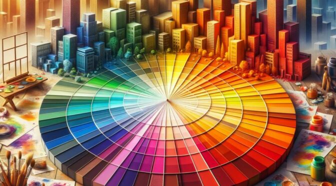 Roue chromatique pour trouver les couleurs complémentaires de Peach Fuzz