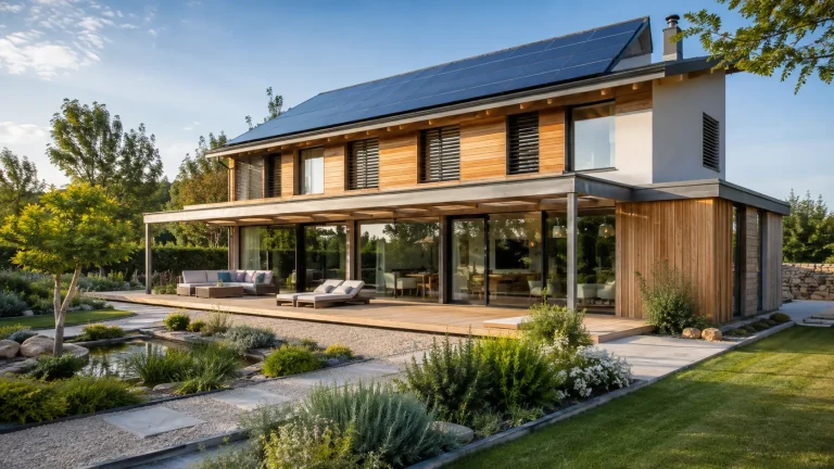 Maison bioclimatique contemporaine conçue selon les principes d’un habitat durable et très performant