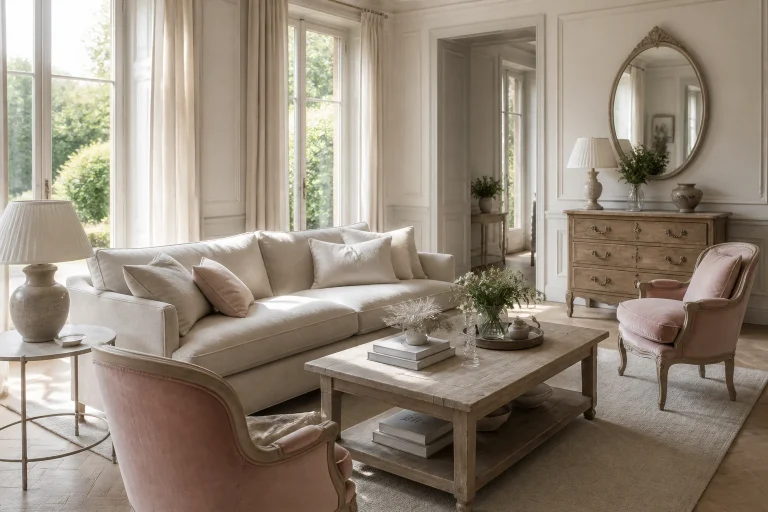 Salon lumineux de style Chic et Charme