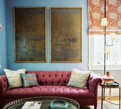 Marsala est la Couleur de l'Année 2015 par Tollens appliqué à un sofa