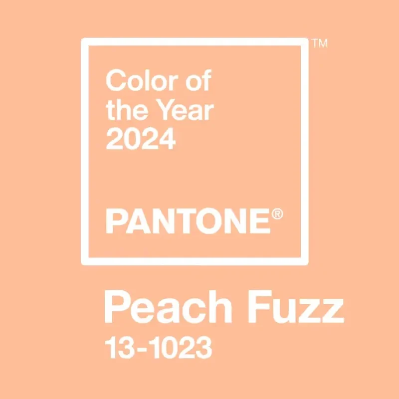 Palette Peach Fuzz PANTONE 13-1023, couleur de l’année 2024