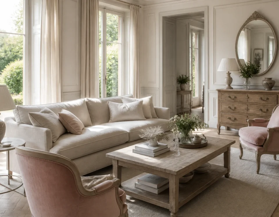 Salon lumineux de style Chic et Charme